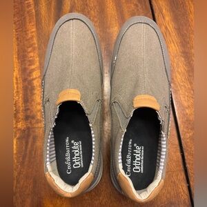 Croft & Barrow Gray and Tan Loafers Slip-On Shoes size 10